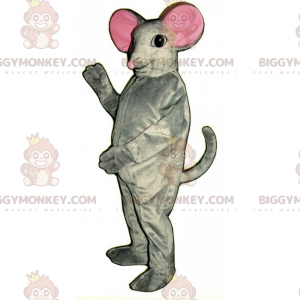 Fato de mascote BIGGYMONKEY™ de rato com orelhas cor-de-rosa –