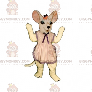 Mouse BIGGYMONKEY™ Mascot Costume with Striped Apron –
