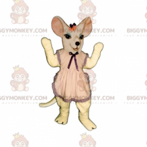 Costume da topo BIGGYMONKEY™ mascotte con grembiule a righe -