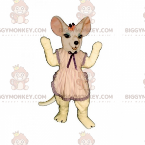 Disfraz de mascota de ratón BIGGYMONKEY™ con delantal a rayas -