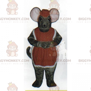 Στολή μασκότ ποντικιού BIGGYMONKEY™ με ποδιά και στρογγυλά
