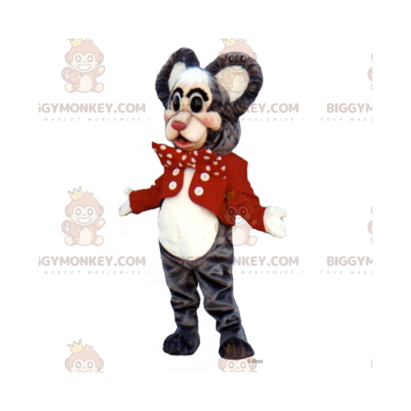 Costume de mascotte BIGGYMONKEY™ de souris avec vestes et nœud