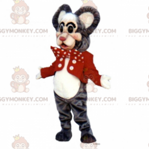 Traje de mascote Mouse BIGGYMONKEY™ com jaquetas e gravata