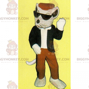 Costume da mascotte BIGGYMONKEY™ da topo bianco con berretto -