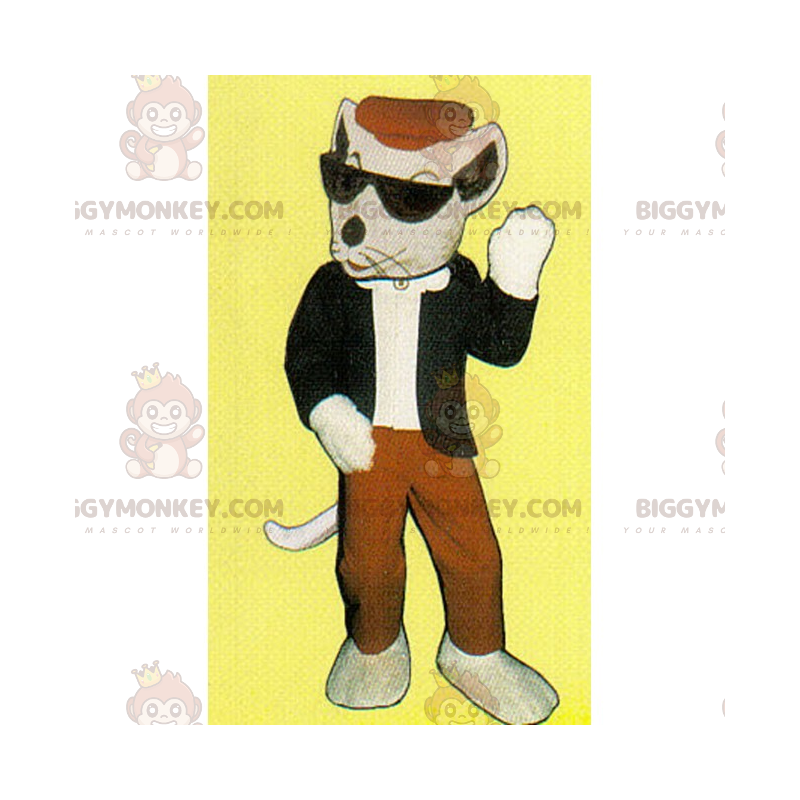 Costume da mascotte BIGGYMONKEY™ da topo bianco Formato L (175-180 CM)