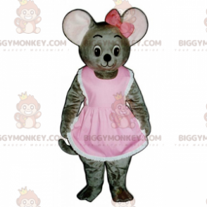 Costume de mascotte BIGGYMONKEY™ de souris en robe et nœud -