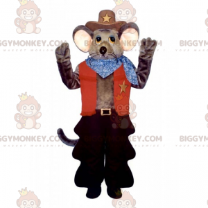 Mouse BIGGYMONKEY™ Mascot Costume In Cowboy Outfit –
