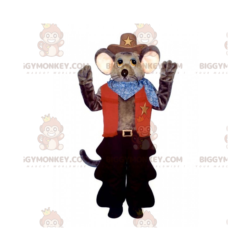 Costume de mascotte BIGGYMONKEY™ de souris en tenue de cowboy -