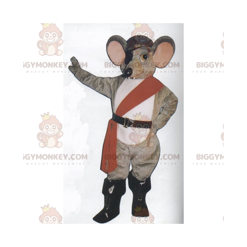 Costume da mascotte da topo BIGGYMONKEY™ in costume da pirata -
