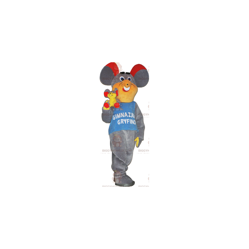 Costume da mascotte BIGGYMONKEY™ con orecchie rosse di topo