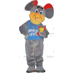 Graues Maus-rotes Ohr BIGGYMONKEY™ Maskottchen-Kostüm -