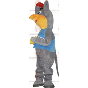 Gray Mouse Red Ear BIGGYMONKEY™ Mascot Costume – Biggymonkey.com