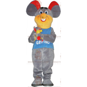 Gray Mouse Red Ear BIGGYMONKEY™ Mascot Costume – Biggymonkey.com