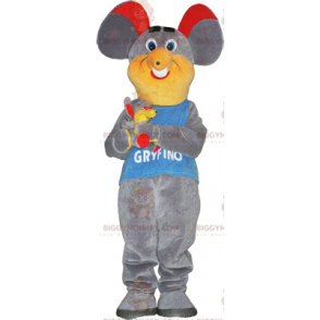 Gray Mouse Red Ear BIGGYMONKEY™ Mascot Costume – Biggymonkey.com