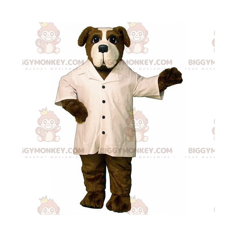 BIGGYMONKEY™ Bernhardiner-Maskottchen-Kostüm mit weißem Mantel