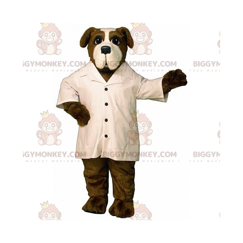 BIGGYMONKEY™ St Bernard maskotkostume med hvid frakke -