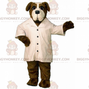 BIGGYMONKEY™ St Bernard maskotkostume med hvid frakke -