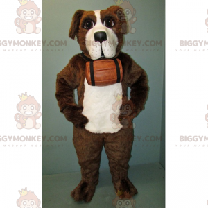 BIGGYMONKEY™ maskotkostume af St. Bernard med sin tønde -