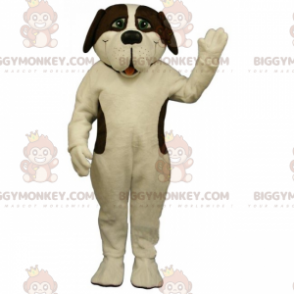 BIGGYMONKEY™-maskottiasu St Bernardin valkoisista ja ruskeista