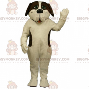 Costume de mascotte BIGGYMONKEY™ de St Bernard blanc et taches