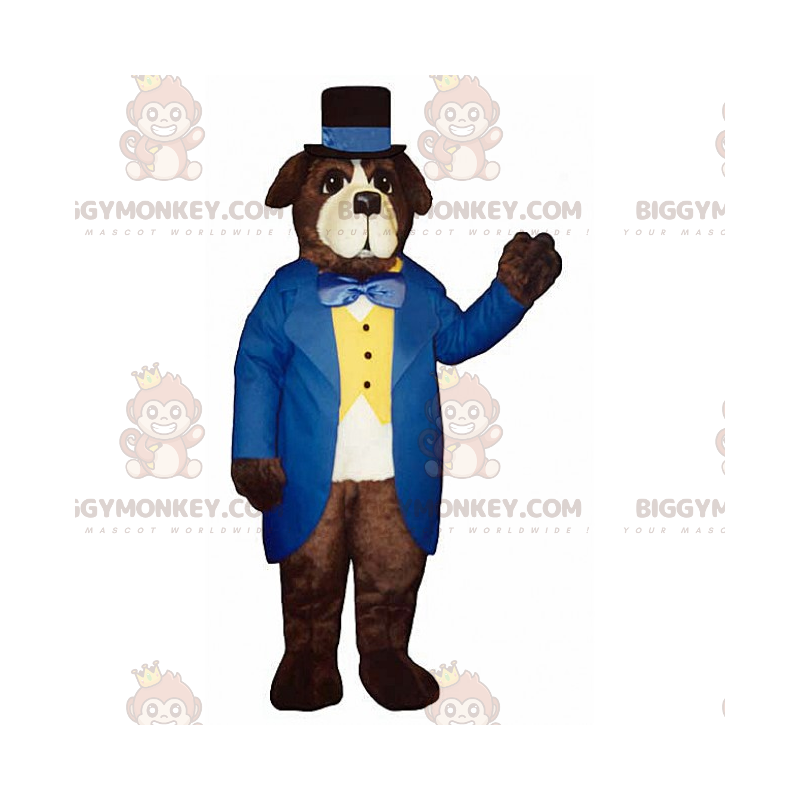 Costume de mascotte BIGGYMONKEY™ de St Bernard en tenue de gala