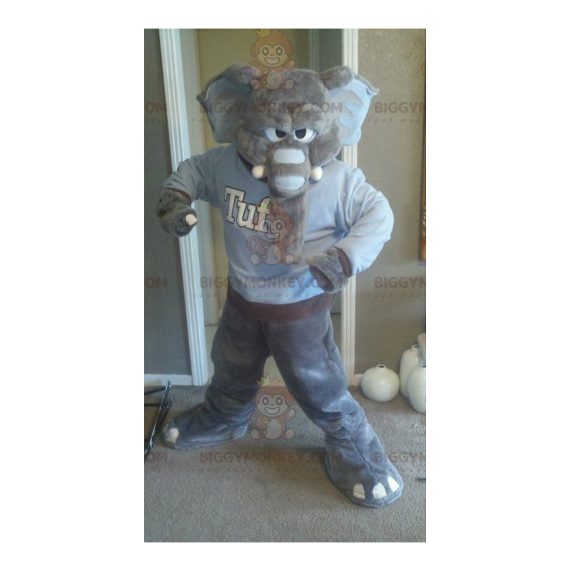 Fierce Looking Gray Elephant BIGGYMONKEY™ Mascot Costume –