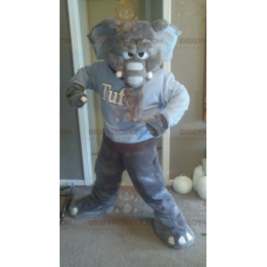 Fierce Looking Gray Elephant BIGGYMONKEY™ Mascot Costume –