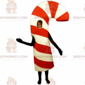 Disfraz de mascota BIGGYMONKEY™ de bastón de caramelo -