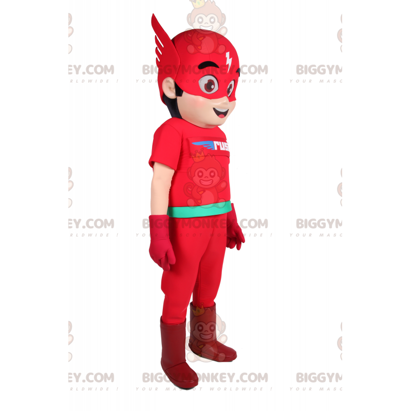 Traje de mascote de super-herói BIGGYMONKEY™ - Flash –