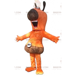 Costume de mascotte BIGGYMONKEY™ de bonhomme orange et marron -