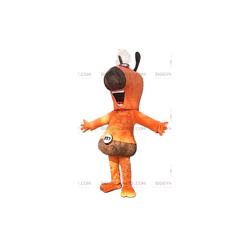 Costume de mascotte BIGGYMONKEY™ de bonhomme orange et marron -