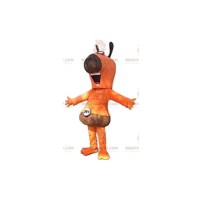 Orange and Brown Snowman BIGGYMONKEY™ Mascot Costume –