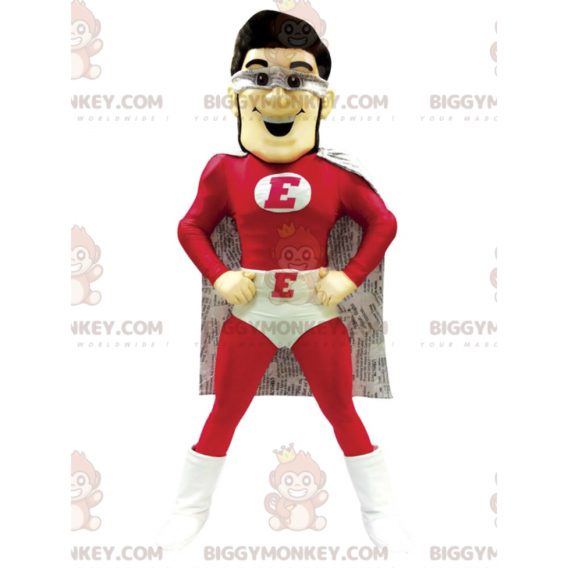 Czerwony i biały kostium maskotki superbohatera BIGGYMONKEY™ -