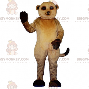 BIGGYMONKEY™ maskotkostume med sort ben-meerkat -