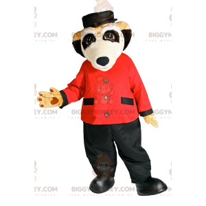 BIGGYMONKEY™ Meerkat-mascottekostuum in hotelbediende outfit -