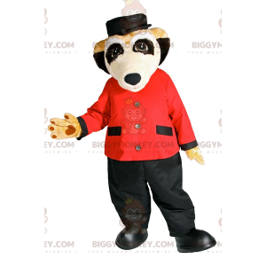 BIGGYMONKEY™ Meerkat-maskotkostume i hotelbetjent outfit -