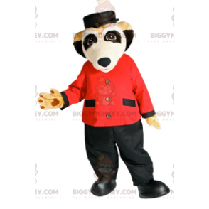 BIGGYMONKEY™ Meerkat-mascottekostuum in hotelbediende outfit -