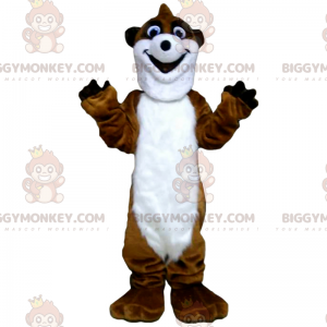 Disfraz de mascota de suricata marrón y blanca BIGGYMONKEY™ -