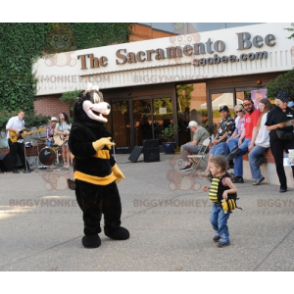 Cute Black & Yellow Bee BIGGYMONKEY™ Mascot Costume –