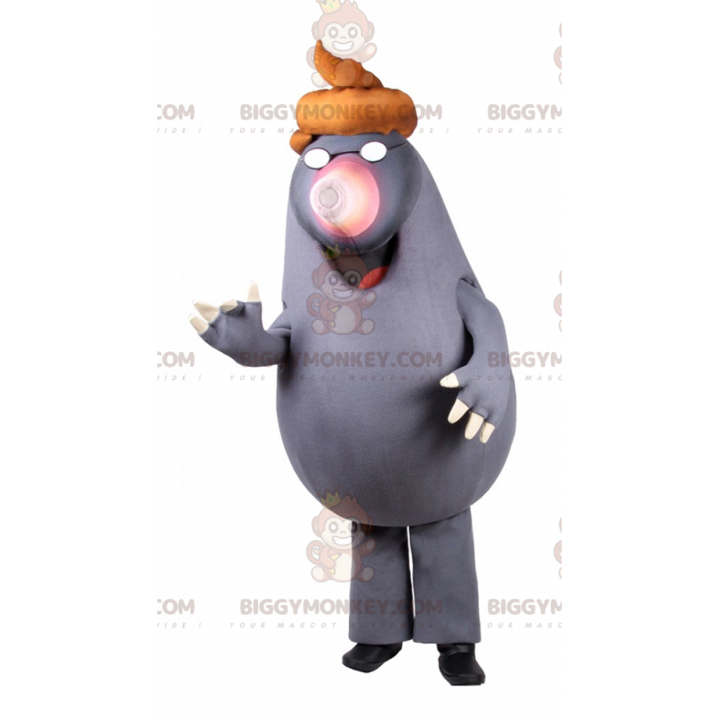 Costume de mascotte BIGGYMONKEY™ de taupe avec lunette et