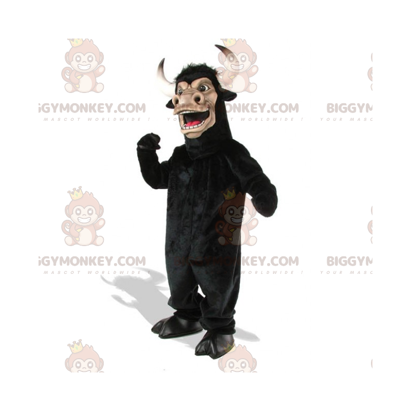 BIGGYMONKEY™ Mascottekostuum met grote ronde gehoornde stier -