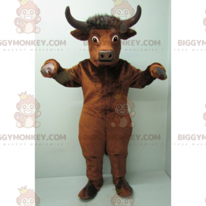 Bull BIGGYMONKEY™ Mascot Costume with Black Horns –