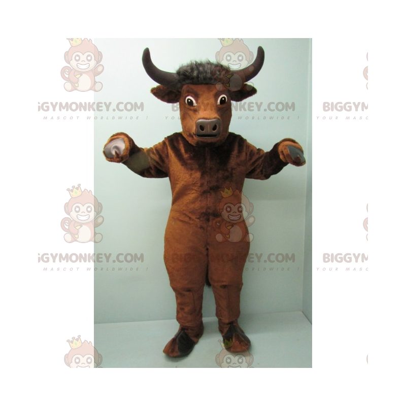 Costume da mascotte Bull BIGGYMONKEY™ con corna nere -