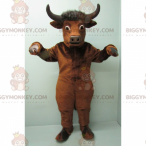 Bull BIGGYMONKEY™ Mascot Costume with Black Horns -