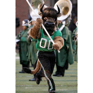 BIGGYMONKEY™ Ruskea Buffalo Bull Mascot -asu urheiluasuissa -