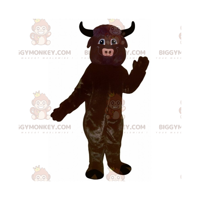 Costume da mascotte BIGGYMONKEY™ toro a un colore -