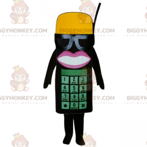 Fantasia de mascote BIGGYMONKEY™ para telefone com óculos e