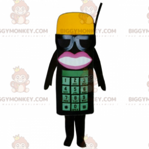 Phone BIGGYMONKEY™ Mascot Costume with Glasses and Cap –