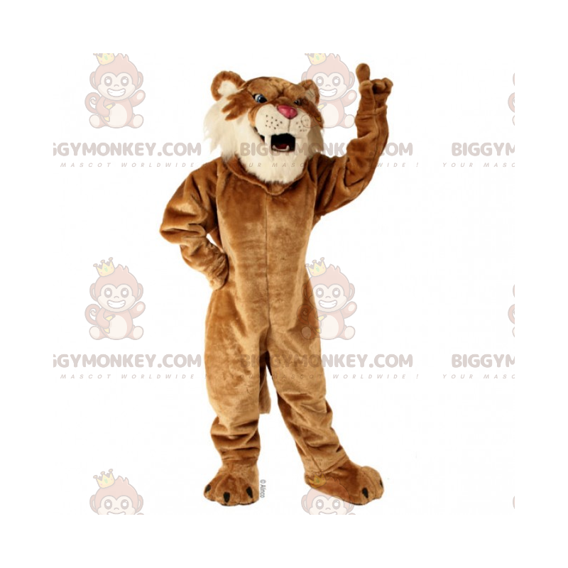 Traje de mascote de tigre dente de sabre BIGGYMONKEY™ –