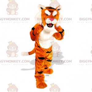 Costume de mascotte BIGGYMONKEY™ de tigre au poil doux -